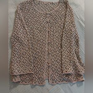Elegant Crochet Cardigan in Brown